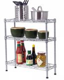 Adjustable DIY 3 Tiers Chrome Steel Mini Kitchen Rack