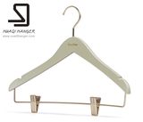 Wooden Clothes Hanger of Bar with Clips, Huaqi Garment Hanger