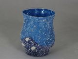 Colorful Sands Covering Glass Hurricane Lamp Candle Holder