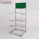 Retail Store Floor Iron Water Rack Metal Beverage Display Stand