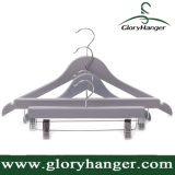 Trousers Wood Hanger with Clips, Hanger Factory Custom Hanger