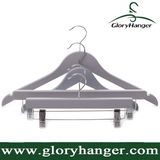 Trousers Wood Hanger with Clips, Hanger Factory Custom Hanger