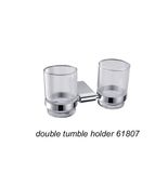 Wall Mounted Zinc Alloy Double Tumbler Holder Chrome Finish 61807