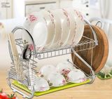 Kitchen Stainless Steel Cabinet Plate Dish Draining Storage Rack