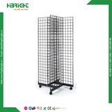 H Shape Wire Grid Wall Display Rack with Baskets & Hooks