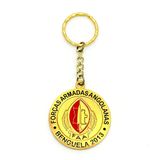 Promotion Enamel Metal Gold Key Chain Retractable Ring Metal Sublimation Trolley Coin