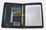 Zip A4 Compendium Leather 3 Ring Binder with Note Pad