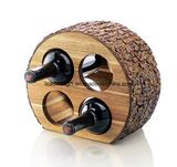 Wood Countertop Wine Rack with Natural Bark Home Furniture