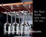 Top Board Hanging Wine Glass Holder Cup Holders 304 Stainless Steel Wine Goblet Racks Hanging 3row Wine Glasses Rack Tray