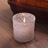 Mouth Blown White Cased Glass Candle Holder with Capacity 7oz