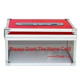 Locking Desktop Business Name Card Box Holder for Card Collection