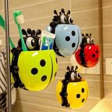 Ladybug Toothbrush Holder Wall Suction Bathroom Cartoon Cup Toothpaste Sucker