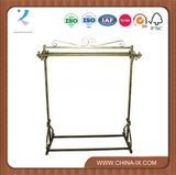 Elegant Boutique Rolling Apparel Stand with Two Bars