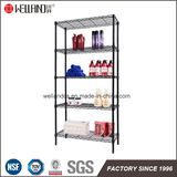 Beauty Salon or Bathroom Used 5 Shelf Black Epoxy Coated Metal Storage Wire Rack Unit for Sale