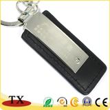 Zinc Metal Key Chain and PU Leather Keyring with Custom Logo