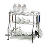 Tier Stainless Steel Kitchen Utensil Dish Rack with Dinnerware Holder