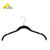 Achino Black Velvet Coat Hanger with U Notched Arm