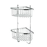 Chromed Plated Bathroom Removable Corner Shelf Triangle Rack with Two Tier