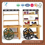 Wooden Vendor Cart with 3 Shelves