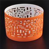 Thin Votive Ceramic Candle Holder with Pierced Pattern