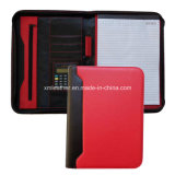 Color Matching PVC Leather Folio Case with Zipper Around
