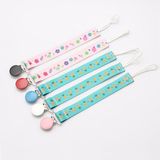 Eco-Friendly Polyester Sublimation Pacifier Clip Baby Strap with Plastic Clip