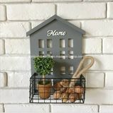 Rustic Wood Wall Box Sorter and Basket Wall Organizer Rack