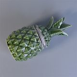 Large Green Color Pineapple Ceramic Candle Jar with Lids