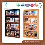Wall Mounted 4 Tiers Wood Literature Holder Open Shelves