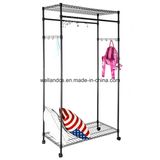 DIY Space Save Steel Clothes Wardrobe Rack with Wheels
