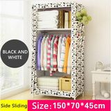 Simple Cloth Wardrobe Baby Storage Cabinets Folding Steel Individual Small Wardrobe (FW-31)