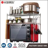 Multi-Purpose Chrome Metal Kitchen Microwave Oven Wire Rack on Table