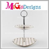 2 Tiers Ceramic Cake Candy Jewelry Wedding Plate