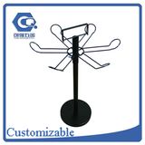 Customized Counter Top Metal Wire Rotating Double Hook Display Rack