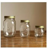 Hot Sell 3PCS 300ml-800ml Glass Storage Jam Jar with Metal Lid