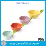 Novelty Colorful Flower Shape Cearmic Custom Measuring Cups