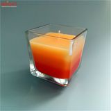 Multi Colored Square Big Glass Jar Candles with 3% Aroma