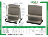 American Style Retail Store Gondola Shelving with MDF Back Panel