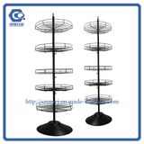 Custom Floor Rotation Round Snack Display Rack with Logo