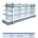 Double Side Supermarket Cosmetic Display Glass Shelf with LED