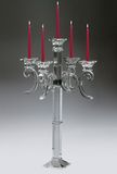 Five Branch Crystal Glass Candleholder