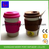 Free Sample Custom Avaliable Wheat Fiber Tea Cups with Silicone Lid and Silicone Sleeves