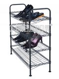 Powder Coating Black 4 Layers Adjustable Shoe Cabinet DIY Slanted Shoe Rack