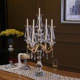 Metal Crystal Glass Candleholder