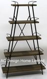 5 Tier Antique Vintage Decoration Wooden/Metal Triangle Shelf Price Holder