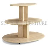 3 Tier Oval Melamine Waterfall Table, Wooden Display Shelf (SZ-WDR003)