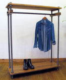 Steel Wooden Garment Rack for Display and Hanging