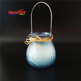 Frosted Texture Glass Hurricane Outdoor Garden Candle with Citronella
