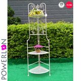 Antique White 4 Tier Metal Shelf for Outdoor & Indoor