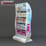 Floor Wood Shampoo Body Wash Display Rack with Graphic for Supermarket